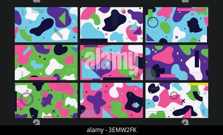 Smooth gradients with soft color transitions in vibrant and pastel hues. Perfect for dreamy visuals, tech backgrounds, or vibrant digital art scenes. Stock Vector