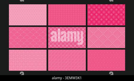 Stylish pink vector compositions with linear geometric shapes and modern minimal aesthetics. Perfect for elegant branding, design assets, and soft contemporary visuals. Stock Vector