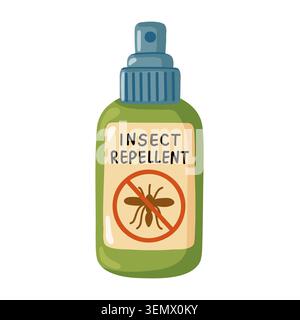 Insect Repellent Spray for Mosquito Protection. Cartoon vector illustration on white background Stock Vector