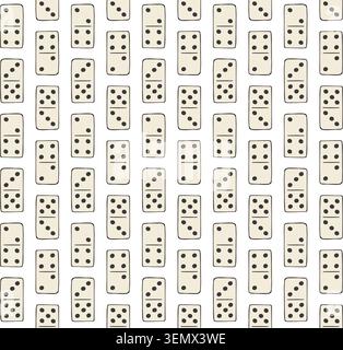 Vector seamless pattern of hand drawn doodle sketch dominoes isolated on white background Stock Vector