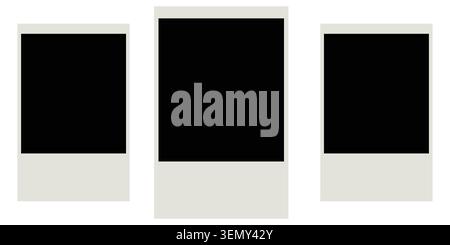 Three blank instant photo frames for memories Vector Stock Vector
