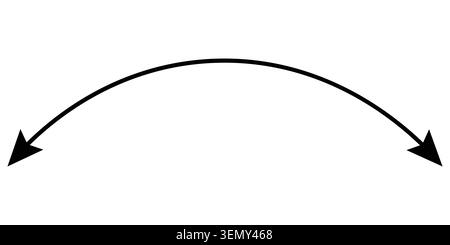 Black curved arrow pointing in two opposite directions Vector Stock Vector