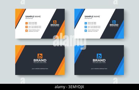 Modern and minimal business card design template. Template design for visiting Card, identity card, contact, branding, stationery design layout Stock Vector