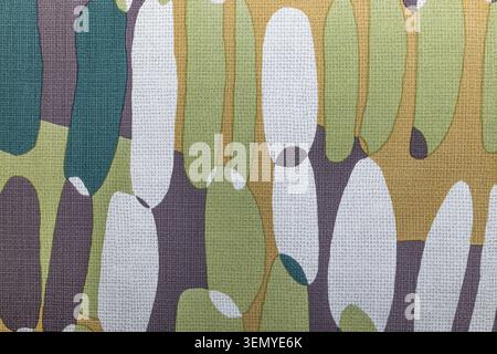 Abstract fabric pattern with organic shapes and earthy tones Stock Photo