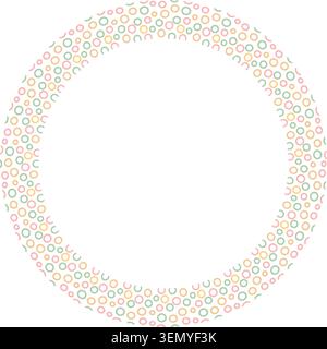 Pastel Dot Circle Border Vector Illustration Decorative Round Frame Stock Vector