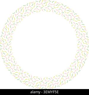 Pastel Mosaic Circle Border Vector Illustration Decorative Round Frame Stock Vector