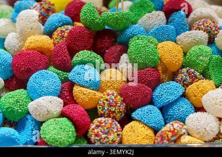 Colorful Sugar Coated Gummy Candies Close Up. High quality photo Stock Photo