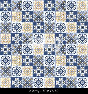 Meditteranean style mosaic pattern design Stock Vector