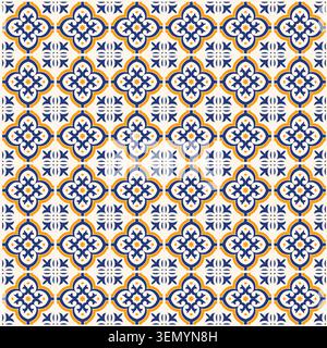 Abstract background with a Meditteranean style tile design Stock Vector
