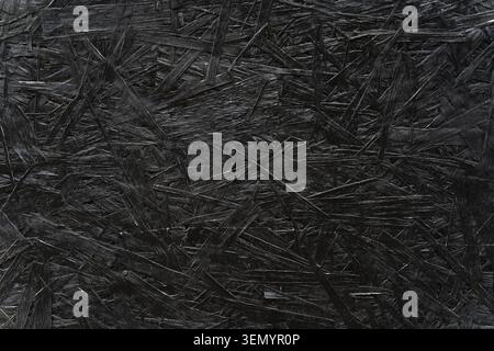 Black Painted OSB Wood Texture Background with Visible Strands. High quality photo Stock Photo