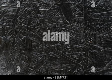 Black Painted OSB Wood Texture Background with Visible Strands. High quality photo Stock Photo