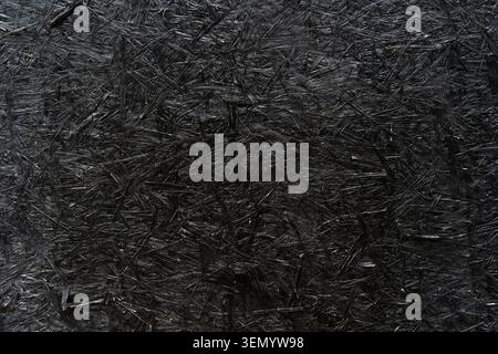 Black Painted OSB Wood Texture Background with Visible Strands. High quality photo Stock Photo