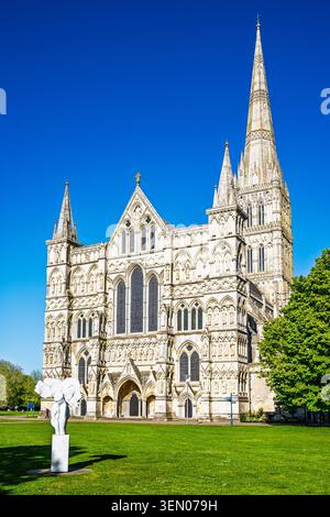 Salisbury Cathedral, Salisbury, Wiltshire, England Stock Photo