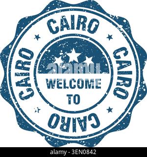 Welcome to Cairo stamp. Welcome to Cairo red grunge round stamp Stock Vector