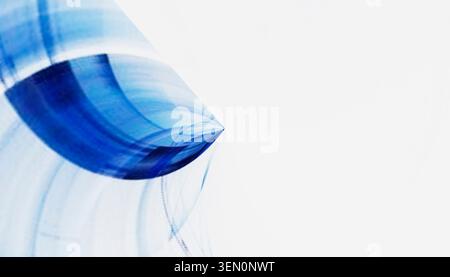 Abstract blue and white wave pattern with flowing curves on a clean background. Illustration, rendering Stock Photo