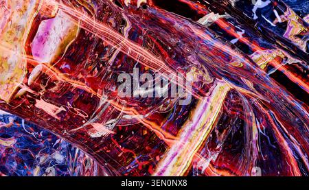 Abstract colorful swirls of red, blue, and yellow with dynamic, energetic movement. Illustration, rendering Stock Photo