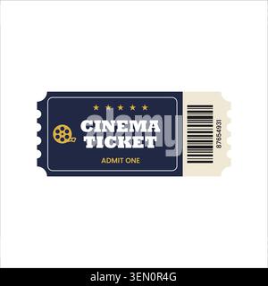 Cinema Ticket Admit One Entertainment Vector Template Stock Vector