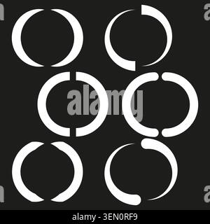 Abstract circular bracket and parentheses set vector. Graphic elements provide framing and focus for typography or logo designs. EPS 10. Stock Vector
