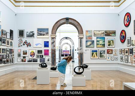 London, UK.  9 June 2026.  A staff member views (C) ’Study #2 M62 (East, West)’ by Mike Nelson RA and other works at the preview of The Summer Exhibition 2026 at the Royal Academy of Arts in Piccadilly, the world’s largest open submission contemporary art show which has taken place annually since 1769.  Co-ordinated by artist Ryan Gander RA, over 1,800 works by Royal Academicians and the general public are on display 16 June to 23 August 2026.    Credit: Stephen Chung / Alamy Live News Stock Photo