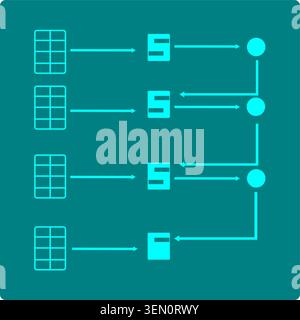 Contextual Memory Retrieval; Abstract AI Vector Diagram Stock Vector