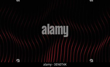 Red Dotted Wavy Line Abstract Background Stock Vector