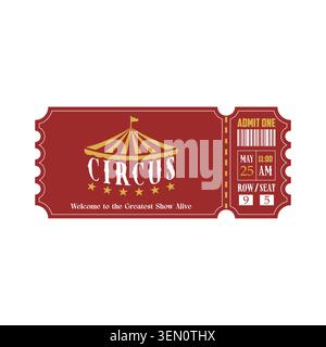 Circus Ticket Admit One Vintage Show Template Design Stock Vector