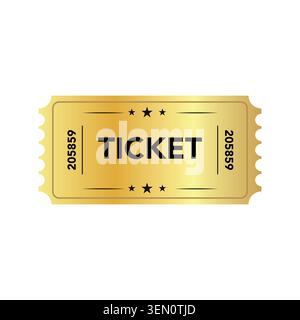 Golden Luxury Event Admission Ticket Vector Template Stock Vector