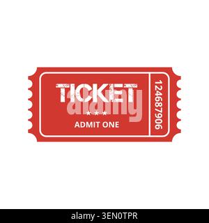 Red Admit One Classic Event Ticket Vector Design Template Stock Vector