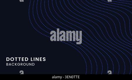 Curved Dotted Blue Line Wave Abstract Background Stock Vector