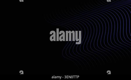Minimal Blue Wavy Line Abstract Background Stock Vector