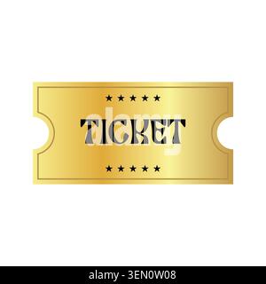 Golden Admit One Luxury Event Ticket Design Template Stock Vector