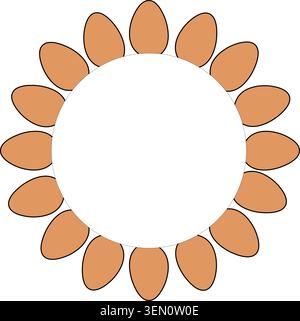 Egg round frame. Egg template hand drawn illustration. Vector colored graphic line art. design for banner, poster, card, paper. Illustration for recip Stock Vector