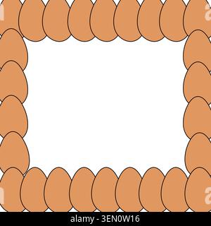 Egg square frame. Egg template hand drawn illustration. Vector colored graphic line art. design for banner, poster, card, paper. design for fashion gr Stock Vector