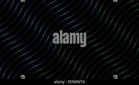 Blue Green Gradient Dotted Wave Abstract Background Stock Vector