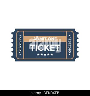 Classic Admit One Ticket, Retro Event Entry Pass Vector Stock Vector