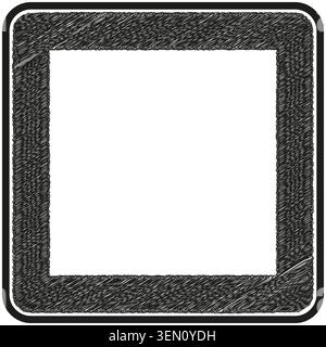 Hand drawn scribble square frame with rounded corners vector. Perfect for photo overlays social media posts and creative branding. EPS 10. Stock Vector