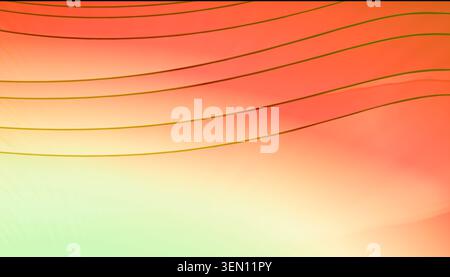 Abstract gradient with smooth waves in warm tones of orange and green. Stock Photo