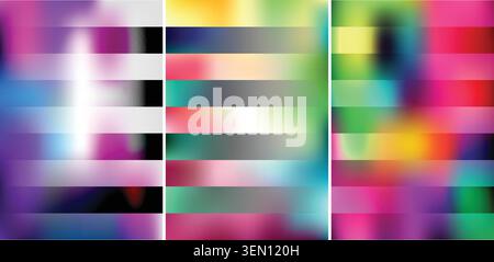 Vibrant gradient abstract art with alternating horizontal color bars Stock Vector