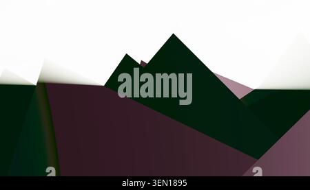 Abstract geometric shapes in dark green and purple on a light background. Stock Photo
