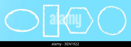 Frozen snow ice frames with frosty texture overlay vector illustration set. Stock Vector