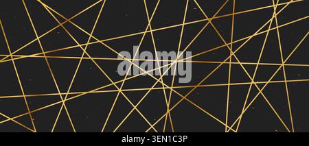Straight random chaotic geometric lines form striking abstract vector pattern. Stock Vector
