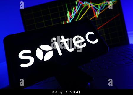 Soitec Leading French Semiconductor Wafer And Engineered Substrate Manufacturer Specializing In Silicon On Insulator Technology Logo On Mobile Phone S Stock Photo
