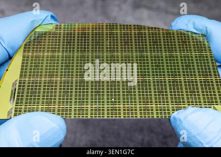 Close-up of electronic circuits in blue and green Stock Photo