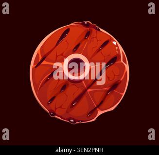 Barbecue cartoon font, BBQ letters typeface Stock Vector
