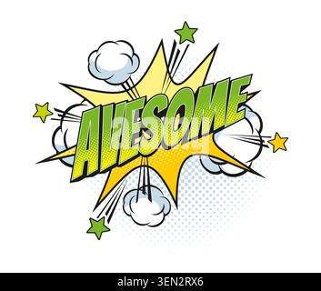 So hot, awesome comic effect speech bubble Stock Vector
