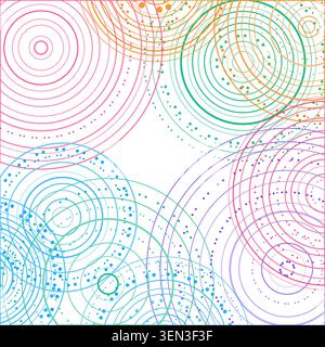 Decorative concentric ring groups illustration for social media posts, creative layouts, and modern visual branding. Stock Vector