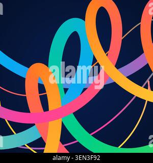 Bright Gradient Zigzag Bands vector background with crisp scalable linework for microstock and commercial design projects. Stock Vector