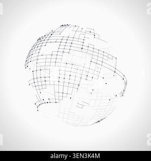 Tech Globe vector background with clean editable vector shapes for microstock and commercial design projects. Stock Vector