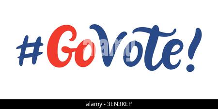 Go Vote 2026 lettering with check mark election Stock Vector