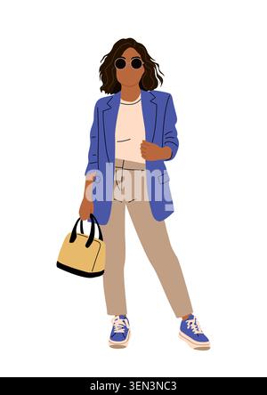 A Fashion forward business woman in office look Stock Vector